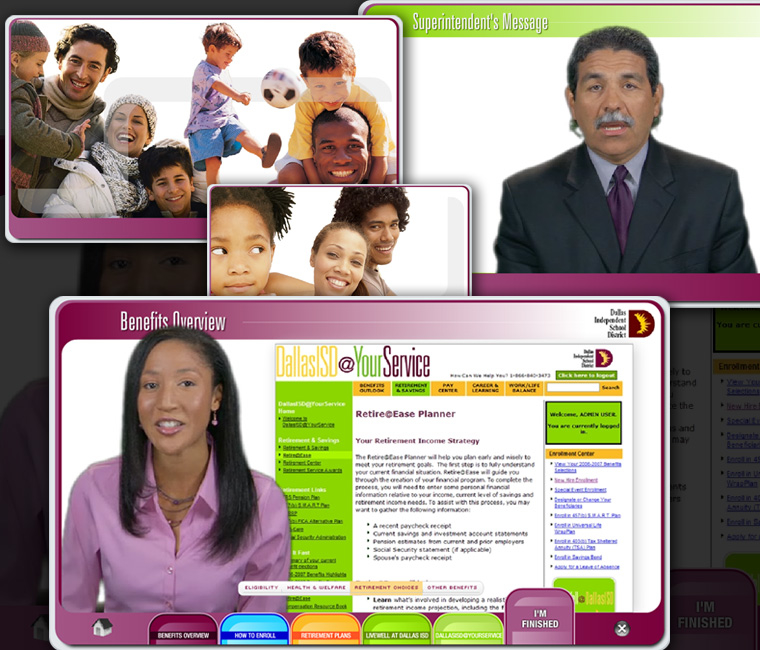 Dallas ISD HR Benefits Interactive CD-ROM, Presentation Design and Development