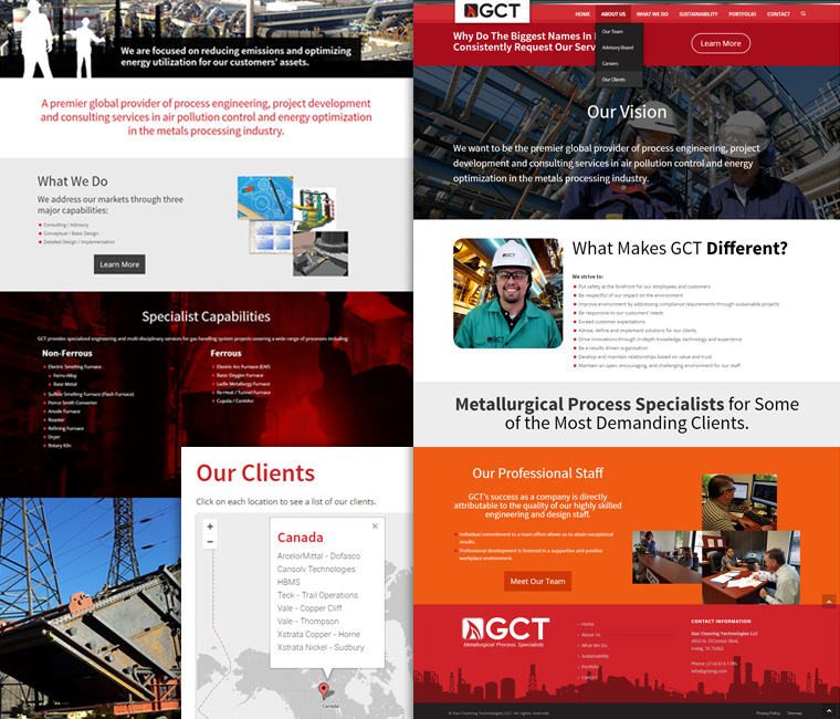 GCT website redesign and development