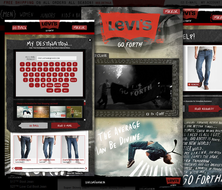 Levi's Smart Fitting Room Interactive Application Design