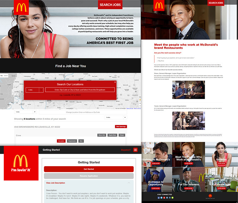 McDonald's Career Website Design and Development