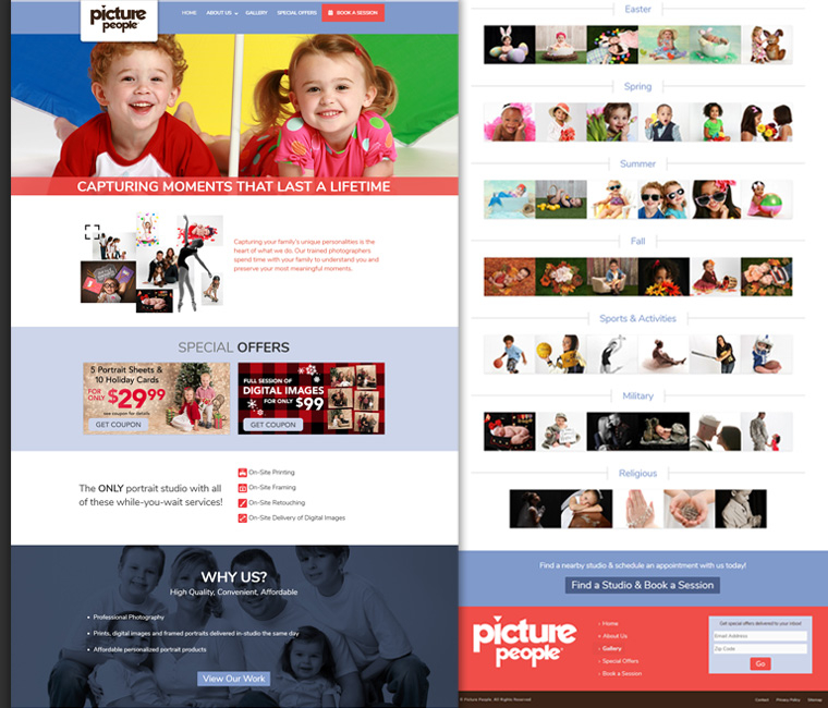 Picture People Website Design and Development