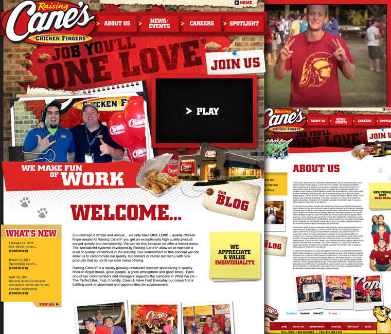 Raising cane’s Career and Recruiting Website Design and Development Raising cane's Career/Recruiting Website Design and Development
