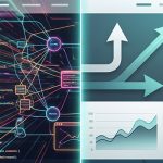 A split-screen digital graphic showing a chaotic, bloated web interface with heavy animations on the left transforming into a clean, 100 percent optimized teal and slate UI performance dashboard on the right.
