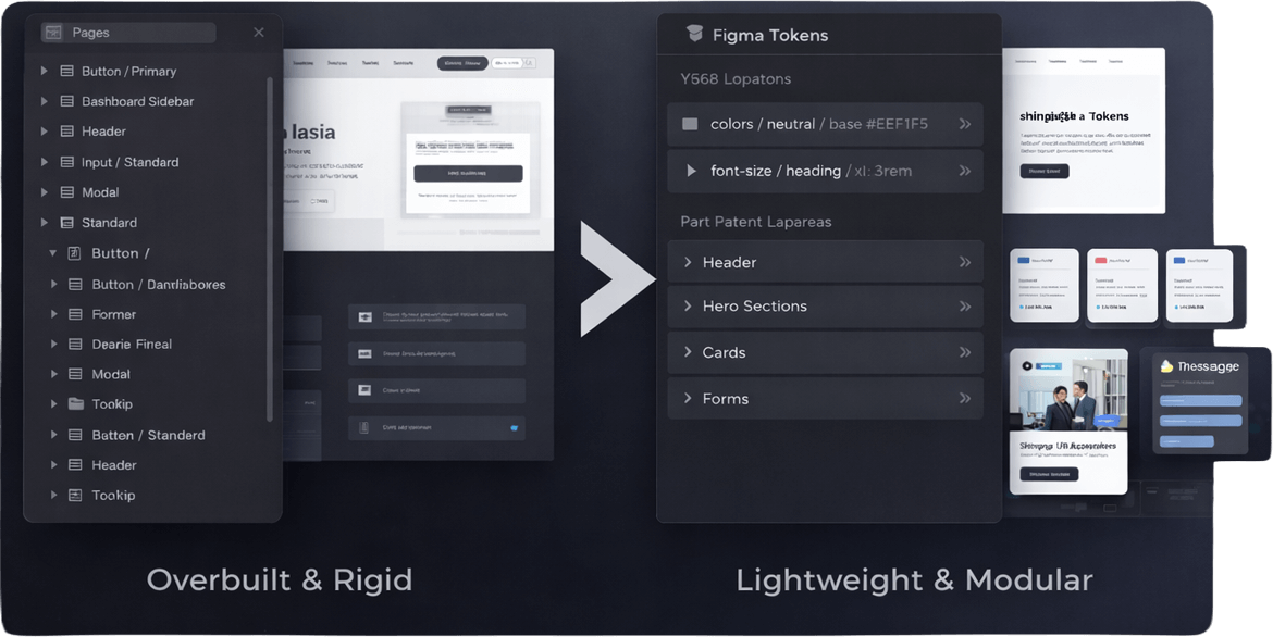 Design system comparison: rigid vs modular